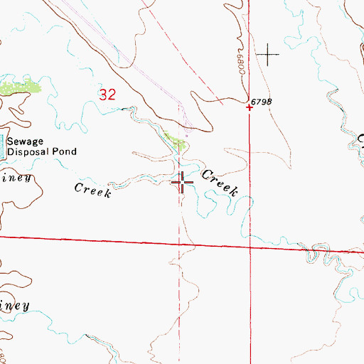 Topographic Map of North Channel Middle Piney Creek, WY