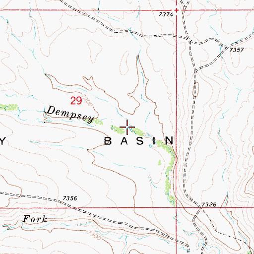 Topographic Map of North Fork Dempsey Creek, WY