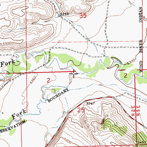 Topographic Map of North Fork Owl Creek, WY