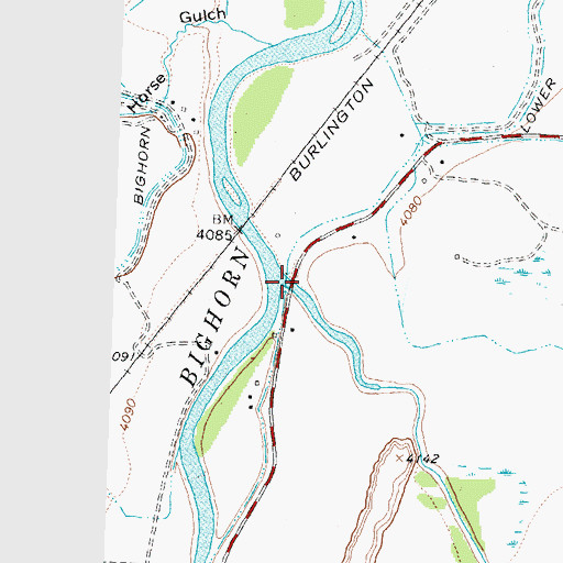 Topographic Map of Nowater Creek, WY
