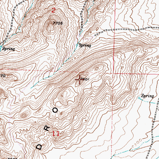 Topographic Map of Pedro Mountains, WY