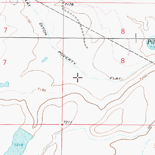 Topographic Map of Poverty Flat Ditch, WY