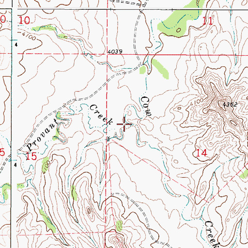 Topographic Map of Provant Creek, WY