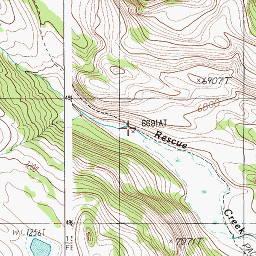 Topographic Map of Rescue Creek Trail, WY