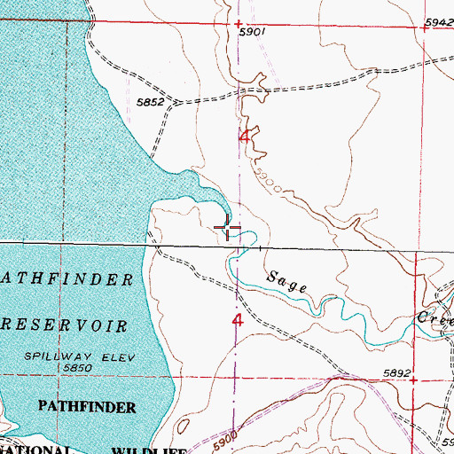 Topographic Map of Sage Creek, WY