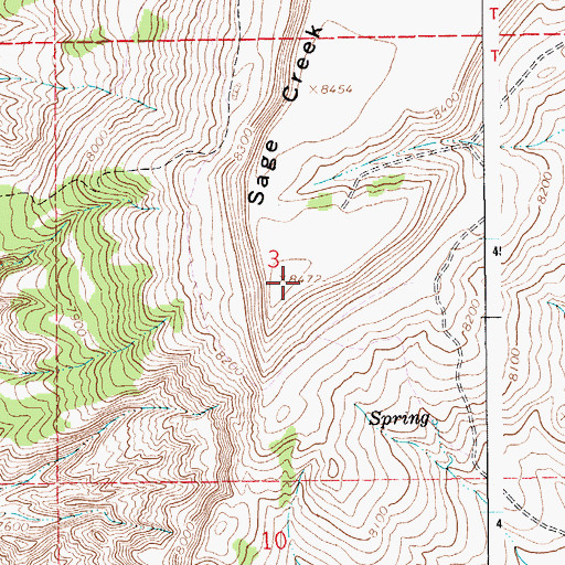Topographic Map of Sage Creek Mountain, WY