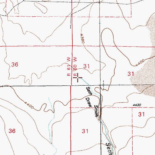 Topographic Map of Seth Smith Draw, WY