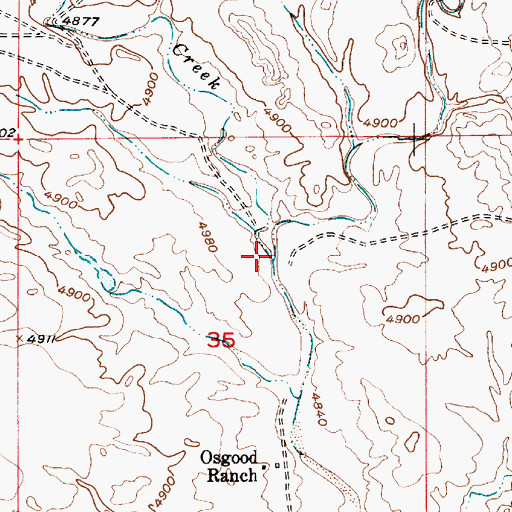 Topographic Map of Smith Creek, WY