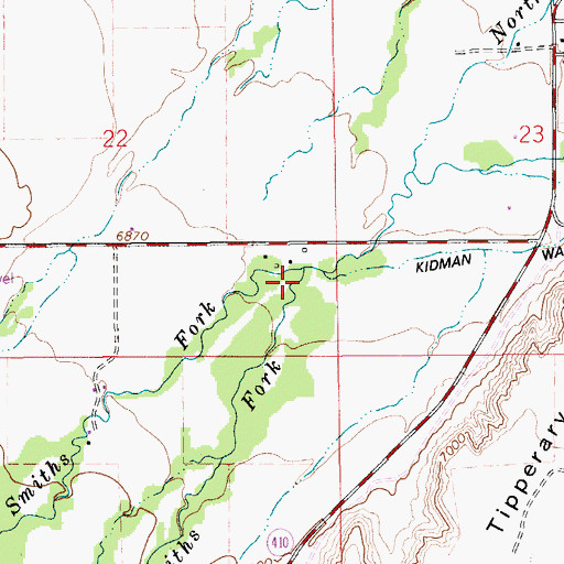 Topographic Map of Smiths Fork, WY
