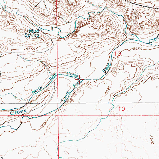 Topographic Map of South Fork Bear Creek, WY
