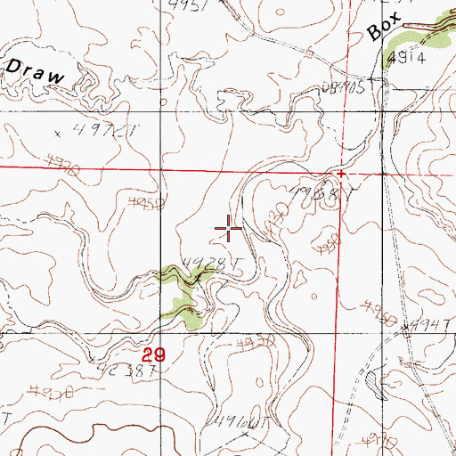 Topographic Map of South Fork Box Creek, WY