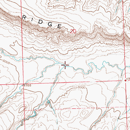 Topographic Map of South Fork Mud Creek, WY