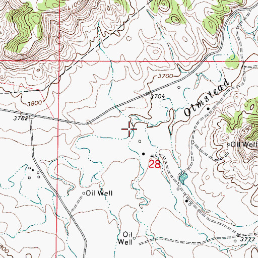 Topographic Map of South Fork Olmstead Creek, WY