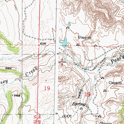 Topographic Map of South Posey Creek, WY