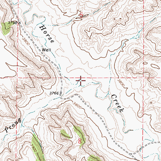 Topographic Map of South Prong Spotted Horse Creek, WY