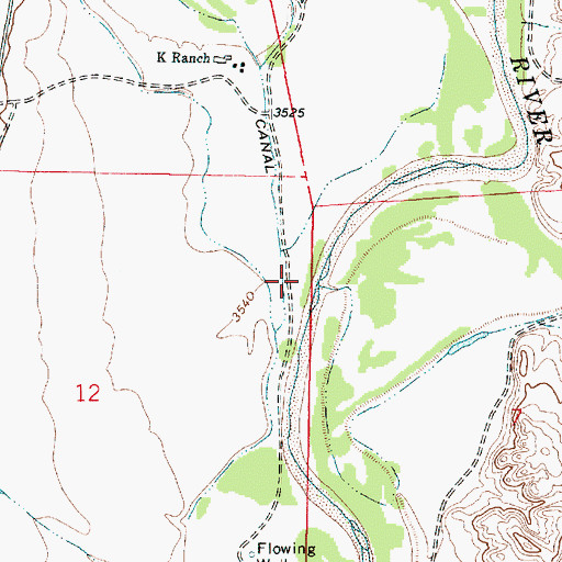 Topographic Map of Spotted Horse Creek, WY