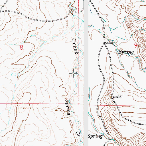 Topographic Map of Spring Creek, WY
