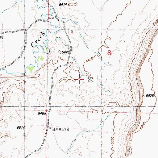 Topographic Map of Spring Creek, WY