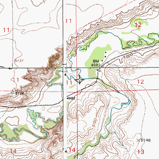 Topographic Map of Spring Run, WY