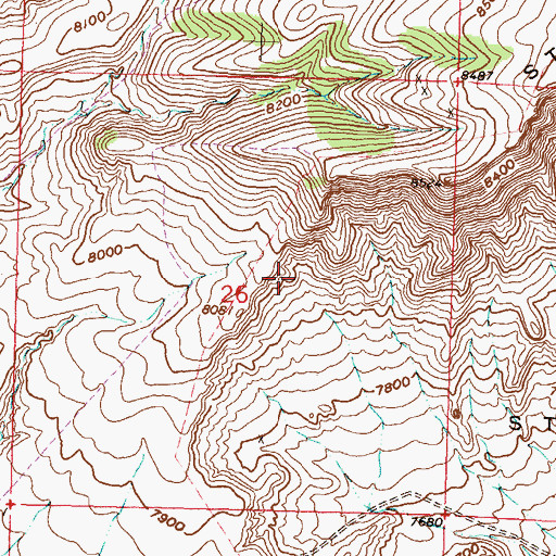 Topographic Map of Stratton Rim, WY