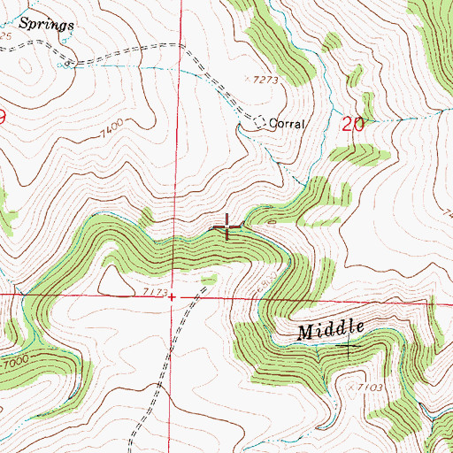 Topographic Map of Sullivan Creek, WY