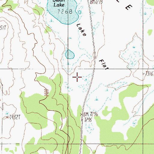 Topographic Map of Swan Lake Flat, WY