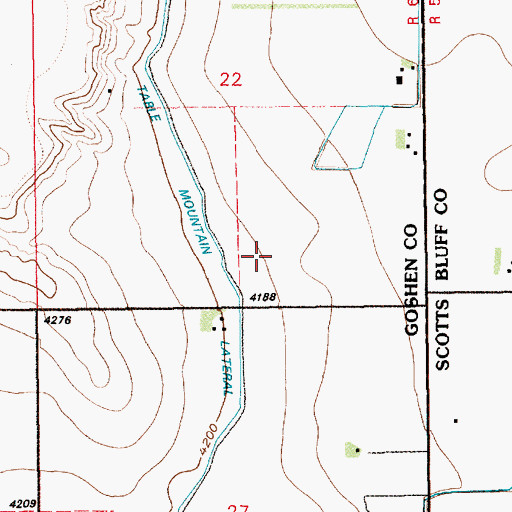 Topographic Map of Table Mountain Lateral, WY