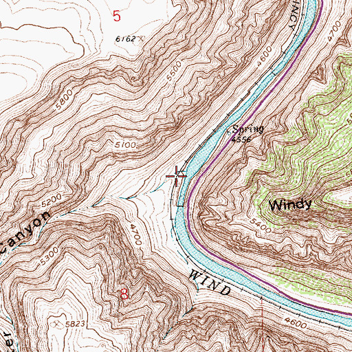 Topographic Map of Teeter Canyon, WY