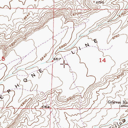 Topographic Map of Telephone Line Ridge, WY