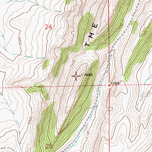 Topographic Map of The Hogsback, WY