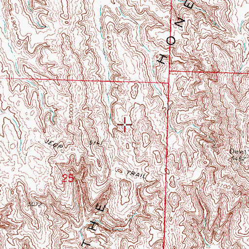 Topographic Map of The Honeycombs, WY