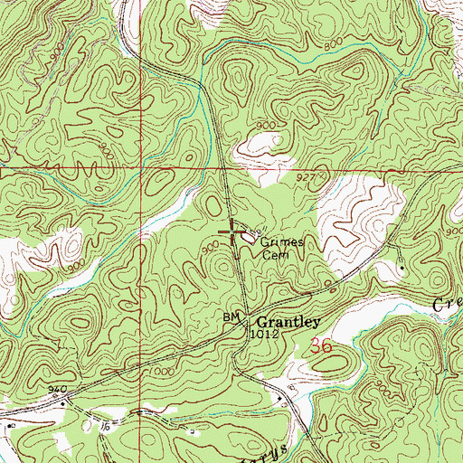 Topographic Map of Grimes Cemetery, AL