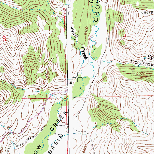 Topographic Map of Trail Creek, WY