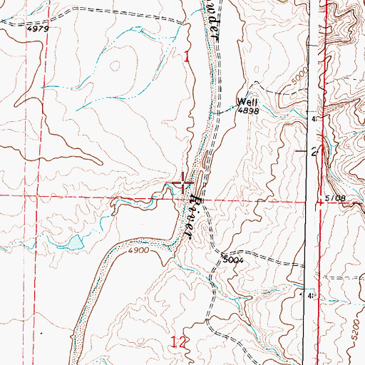 Topographic Map of Turkey Springs Creek, WY