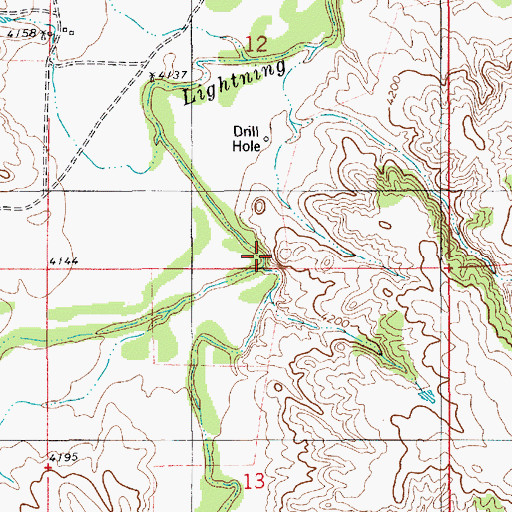 Topographic Map of Twentymile Creek, WY