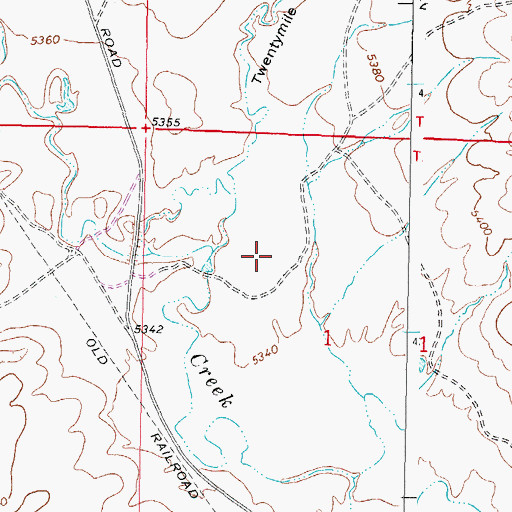 Topographic Map of Twentymile Draw, WY