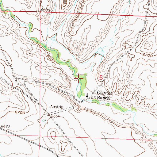 Topographic Map of U T Creek, WY