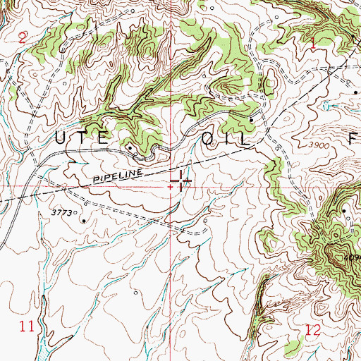 Topographic Map of Ute Oil Field, WY