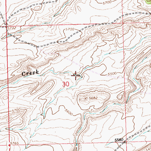 Topographic Map of Val Day Creek, WY
