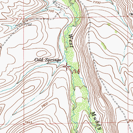 Topographic Map of Van Tassel Creek, WY