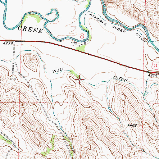 Topographic Map of WJD Ditch, WY
