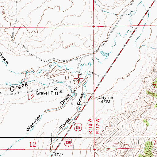 Topographic Map of Wasmer Draw, WY