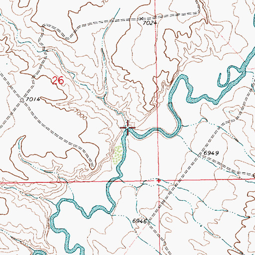 Topographic Map of Water Hole Draw, WY