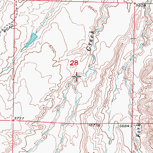 Topographic Map of West Fork Bear Creek, WY