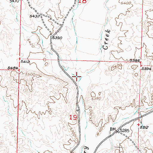 Topographic Map of West Fork Dry Creek, WY