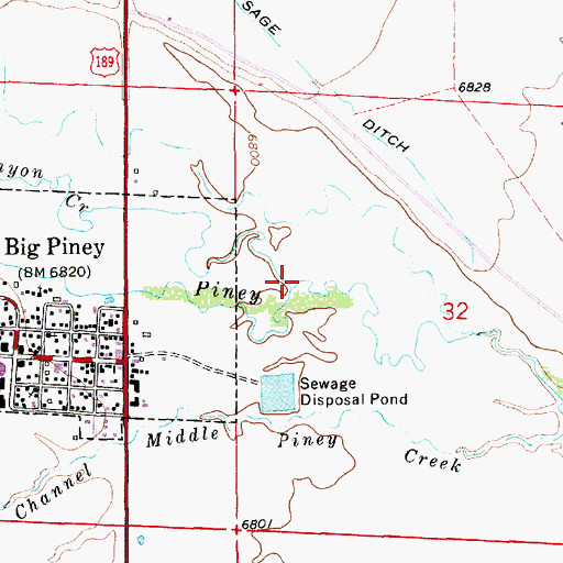 Topographic Map of West Meadow Canyon Creek, WY