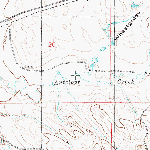 Topographic Map of Wheatgrass Draw, WY