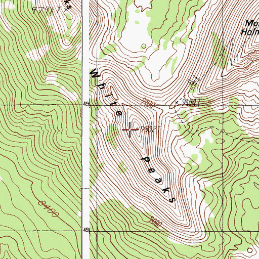 Topographic Map of White Peaks, WY