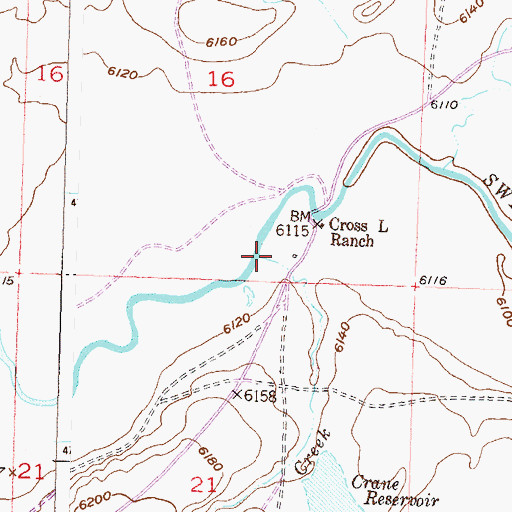 Topographic Map of Willow Creek, WY