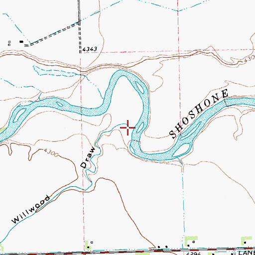 Topographic Map of Willwood Draw, WY